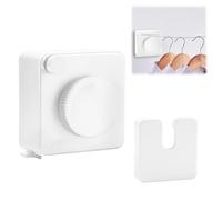 Yallmie Tendedero Cuerdas Extensible, 4.8m Ajustable Inoxidable Tendedero De Pared Extensible Sin Taladro Retractable Clothes Line para Interiores Y Exteriores Balcón Lavadero,hasta 44 Lbs (Blanco)