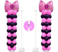 YALLOVE Juego de 2 Soportes Para Globos de Metal resistente, Altura Ajustable de 40 cm a 3,2 m, Diseño de Varilla Roscada, Combinación libre de Centro de Mesa con Globos