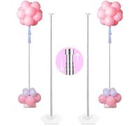 YALLOVE Kit de soporte para globos de metal resistente, 2 m de altura ajustable y repetible, soporte para torre de globos para eventos interiores y exteriores y fiestas, fácil de montar y desmontar,