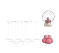YALLOVE Set of 10 Clear Acrylic Kit de Soporte de Globos de Mesa de Altura Para Decoraciones, Reutilizable, 40cm