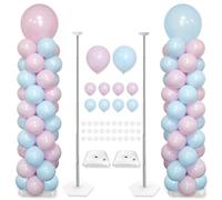 YALLOVE Soporte De Columna para Globos, Juego De 2 Soportes para Globos con Globos De Látex De 10 Pulgadas