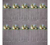 YALLOVE Soporte para Flores Acrílico para Centro de Mesa de boda , juego de 10 de 40 cm, Jarrón Transparente para Decoración de Mesa de Boda, Soporte de Exhibición Geométrico para Centro de Mesa