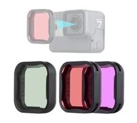 YALLSAME Filtro de buceo para GoPro 7 6 5 pulgadas, color rojo y magenta, ideal para buceo, esnórquel, grabación subacuática, accesorios de filtro de lente CPL para Go Pro Hero 7/6/5, negro
