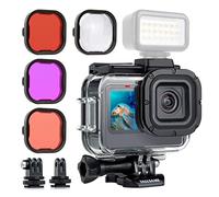 YALLSAME Kit de Accesorios para GoPro Hero 9 Negro con Carcasa Protectora Impermeable, Soporte más Profundo de 60 m bajo el Agua + 4 filtros de Lente, Apto para Buceo, Buceo y Snorkel