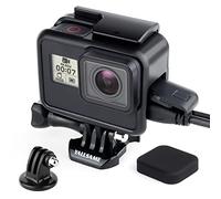 YALLSAME Marco de Montaje Caso para GoPro Hero 7 6 5 con Tapa de Lente trípode Adaptador Protector Esqueleto Carcasa Accesorios para GoPro 5 6 7 Negro Plata Blanco Hero 2018
