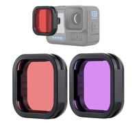 YALLSAME Paquete de 2 filtros subacuáticos para GoPro Hero 13 negro, rojo y magenta para GoPro 13, ideal para esnórquel/fotografía de buceo superficial, corrección de color