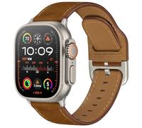 YALOCEA Compatible con correas de Apple Watch de 49mm/46mm/45mm/44mm/42mm-Series 3, 2, 1 para hombres, correa de cuero genuino de grano superior para iWatch Ultra 2/1 Series 10 9 8 7 6 5 4 3 2 1 SE,