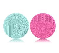 YalsFTY - Limpiador de brochas de maquillaje de silicona, 2 piezas, herramienta de limpieza de almohadilla de estropajo, funcionalidad de doble cara para acomodar todo tipo de pinceles, esponjas de