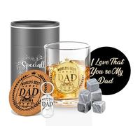 Yalucky Regalos de cumpleaños para papá, vaso de whisky personalizado para hombres, regalos de cumpleaños de Navidad para papá de hija e hijo, regalos para papá, copa de vino, regalo del día del padre