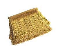 Yalulu 10 metros de largo y 10 cm de ancho, borla sedosa, flecos cortados para disfraces, accesorio de costura (dorado)