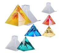 Yalulu 3 moldes de silicona con forma de pirámide de resina epoxi, forma de pirámide, marco de plástico, molde de resina, joyas, molde para manualidades, decoración