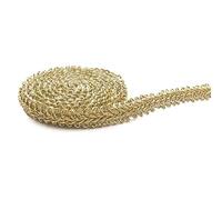 Yalulu Cinta trenzada de 50 metros, cinta decorativa para regalo, cinta de encaje, para costura, artesanía, boda, ropa, decoración (dorado claro)