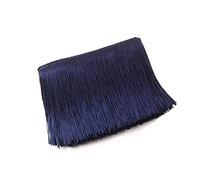 Yalulu - Puntilla de flecos, decorativa, 10 metros de largo y 10 cm de ancho, para manualidades y ropa latina, accesorios para ropas, cinta de encaje azul marino