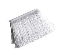 Yalulu - Puntilla de flecos, decorativa, 10 metros de largo y 10 cm de ancho, para manualidades y ropa latina, accesorios para ropas, cinta de encaje 5Yards*4.5cm blanco