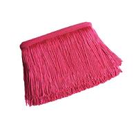 Yalulu - Puntilla de flecos, decorativa, 10 metros de largo y 10 cm de ancho, para manualidades y ropa latina, accesorios para ropas, cinta de encaje 5Yards*4.5cm Rosa rojo