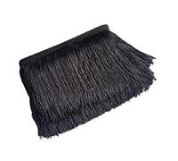 Yalulu - Puntilla de flecos, decorativa, 10 metros de largo y 10 cm de ancho, para manualidades y ropa latina, accesorios para ropas, cinta de encaje 5Yards*4.5cm negro