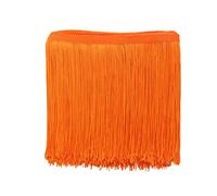 Yalulu - Puntilla de flecos trenzada, 10 m, de poliéster, con borde de encaje, coser como aplique para ropa, cortinas, vestidos latinos o de baile 5Yards*4.5cm naranja