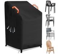 YALYAYA Funda para sillas apilables de 600 DPVC, resistente a las grietas, para sillas apilables, resistente al viento, resistente al invierno, protección UV contra la nieve, para proteger muebles de
