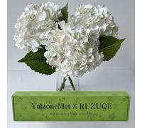 YalzoneMet - Juego de 3 hortensias Blancas Artificiales de 53 cm, Tacto Que imita la Flor Real, para mesas de Boda, centros de Mesa, Flores sintéticas para decoración de Fiestas, hogar, Cocina