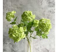 YalzoneMet RUZUQE - 4 Bolas de Nieve Artificiales de Viburnum de 26.8 Pulgadas de Largo, Color Verde, pequeña Hortensia, Flor de látex Realista al Tacto para decoración del hogar, Navidad, Mesa de