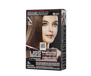 Yama Yamaliss LISS REPAIR KIT Alisado Brasileño Keratina 120ml + 90g | para cabello oscuro | Hasta 12 semanas | con péptidos y aminoácidos que restauran la queratina del cabello