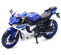 Yamaha 2016 YZF-R1, Motocicleta, Escala 1:12, Detallada Réplica, Azul/Gris, Unisex, Toda la Familia