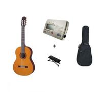 Yamaha CS40 - Lote de guitarra clásica 3/4, afinador, reposapiés y funda.