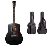 Yamaha F370 Acústica Guitarra Folk 4/4 de Madera, Escala 634 mm, Color Negro & Funda Universal Acolchada con 2 Bolsillos