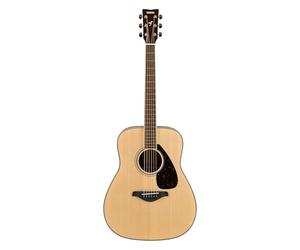 YAMAHA FG820 Guitarra Acústica - Cuerpo Dreadnought Tamaño Completo, Escala 24,96″, Tapa Maciza de Abeto, Fondo y Aros de Caoba, Diapasón de Palisandro, Cuerdas de Acero - Natural