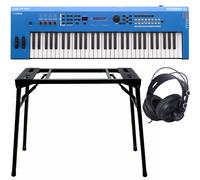 Yamaha MX61 II Blue Music Synthesizer + Stand (DPS-10) & Headphones