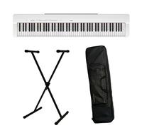 Yamaha P-225 piano digital ligero y portátil, con teclado Graded Hammer Compact, 88 teclas y 24 voces de instrumentos, blanco