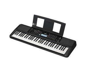 Yamaha PSR-E383 Teclado portátil para principiantes, 650 voces de instrumentos auténticos y teclas sensibles al tacto con polifonía de 48 notas, incluye 2 lecciones en línea con un profesor de escuela