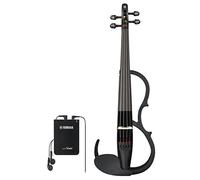 Yamaha YSV104BLA Silent Violín con cuerdas de D'Addario Zyex, pastilla de piezo y caja de control, color negro