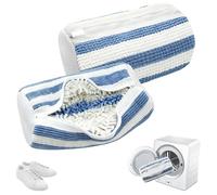 YAMAIDUO 2 Piezas Bolsas para Lavar Zapatillas en Lavadora, Reutilizable Malla 360° Bolsa Lavadora Zapatillas con Cremallera, Funda para Lavar Zapatos en Lavadora para Todo Tipo, Azul y Blanco