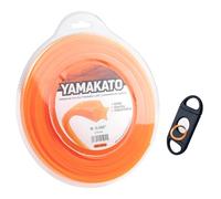 YAMAKATO Hilo para Desbrozadora 2,4MM x 60M, Color Naranja Estrella | cuerda resistente para malas hierbas, nailon de alta calidad, ajuste universal