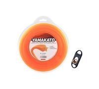 YAMAKATO Línea de corte de hilo naranja pentagonal de 2,4 mm (60 m con | La línea de corte de nailon en forma de estrella de 2,4 mm x 60 m ofrece compatibilidad universal e incluye un cortador de
