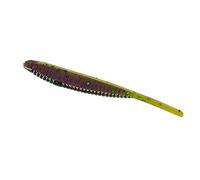 Yamamoto 9,5 cm Shad Form Angelworm - Cebo de Pesca Realista de plástico Suave - 10 Unidades de Calabaza Verde con Gran Verde y púrpura Grande