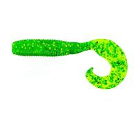 Yamamoto Grub de Cola única 4 Pulgadas, Chartreuse con Carta Grande y Verde