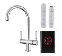 Yamataro Grifo tradicional 3 en 1 de acero inoxidable, dispensador instantáneo de agua caliente, grifo de fregadero de cocina, agua hirviendo filtrada en frío, grifo de cocina con caldera y filtros