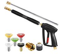 YAMATIC Pistola y varita de lavado a presión con 5 boquillas de pulverización M22-14 mm de entrada de arandela eléctrica, varita de extensión de repuesto para Ryobi, Greenworks, Craftsman y M22 hembra