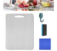 Yamato Cutting Board, Yamato - Titanium Cutting Board, Yamato Pure Titanium Cutting Board for Kitchen, Double-Sided Cutting Board, No Sharp Edges, No Damage to Kitchen Utensils (L: 14.1*9.8in)