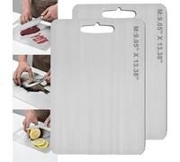 Yamato Cutting Board, Yamato Titanium Cutting Board, Yamato Titanium Chopping Board, Yamato Chopping Board for Kitchen, Double-Sided Food Grade Meat Stainless Steel Cutting Board (M*2)