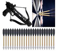 YAMAXUN Mini Pernos Ballesta Flechas Ballesta 6.3 Pulgadas Pernos Aluminio Flechas para 50-80 Lbs Pistola Ballesta Objetivo Precisión Practicar Tiro Tiro con Arco Caza Pequeño - No Contiene Ballesta