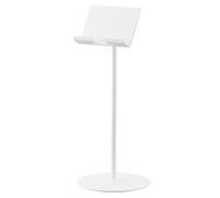 YAMAZAKI 1433 Smart Soporte Ajustable para Tableta, Blanco, Acero/Resina ABS/Silicona, Minimalista, 17x17x40.8-65.8 cm