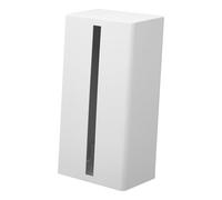 Yamazaki 1440 Tower - Caja de pañuelos Vertical, Acero y imán, Color Blanco, Minimalista, 9,7 x 12,6 x 23,7 cm