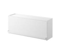 YAMAZAKI 1452 Tower Caja de Almacenamiento semicerrada para Cocina, Color Blanco, Acero/Pom Resina/Polipropileno/Silicona, Minimalista, 17,7 x 60 x 25,2 cm