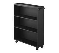 Yamazaki 1486 Tower Carrito de Libros, Negro, Acero/Nailon, minimalistisch, 15,6 x 59 x 70 cm (L x A x A)