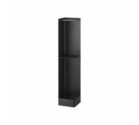 Yamazaki 1490 Tower Organizador Estrecho para Papel higiénico con Ruedas, Negro, Acero/Imán, Minimalista, 16x16x80.5 cm
