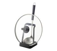 YAMAZAKI 2249 TOWER Ladle & Pot Lid Stand, black, Steel, 10 x 10 x 15 cm