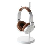 Yamazaki 2291 BAUTES Soporte para Auriculares Redondo, Blanco, Acero, Minimalista, 13 x 13 x 28 cm